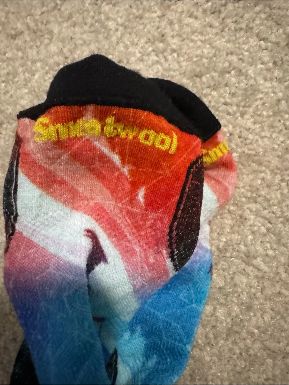 Smartwool Ski  Day Print Over The Calf Laguna Blue Capri Socks Zero Cushion NWOT